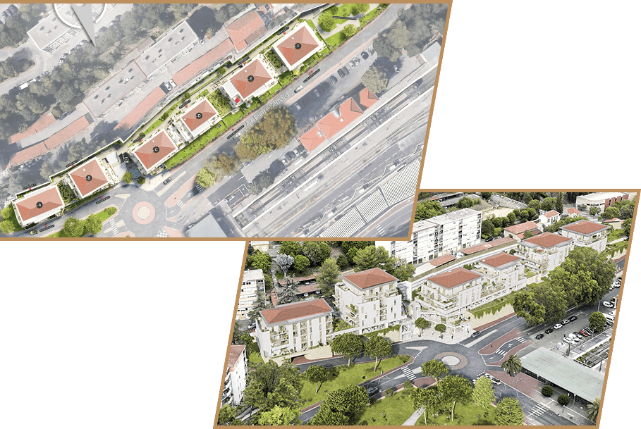 Perspectives aériennes - programme immobilier neuf Grasse